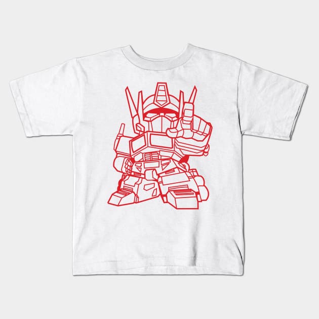 Optimus Prime Chibi - Red Kids T-Shirt by lldesigns